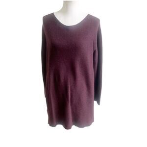 Eileen Fisher 100% Cashmere Tunic Sweater Maroon Size Medium Lightweight